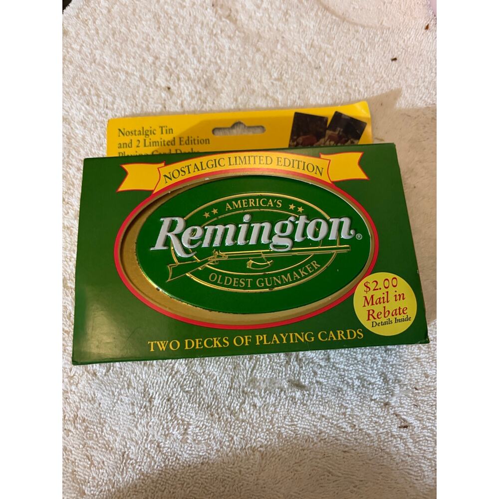 Sealed Remington Playing Cards Two Decks Nostalgic Tin Numbered Limited Edition